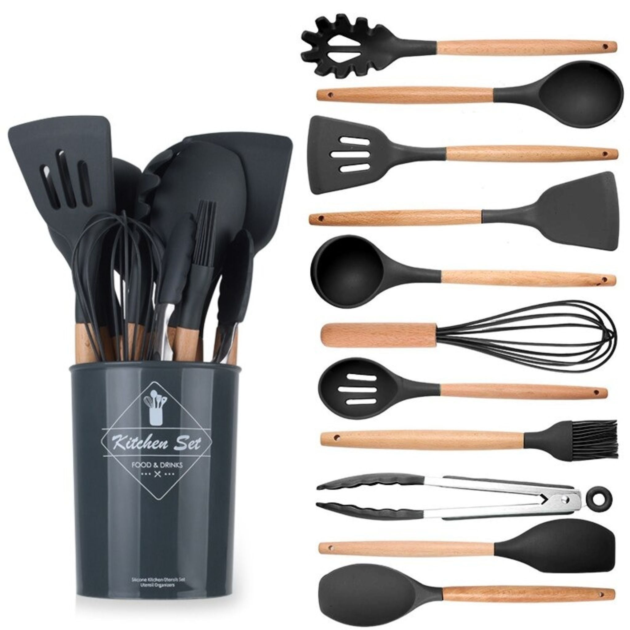 Silicone Cooking Utensils Kitchen Utensil Set - 12 PCS