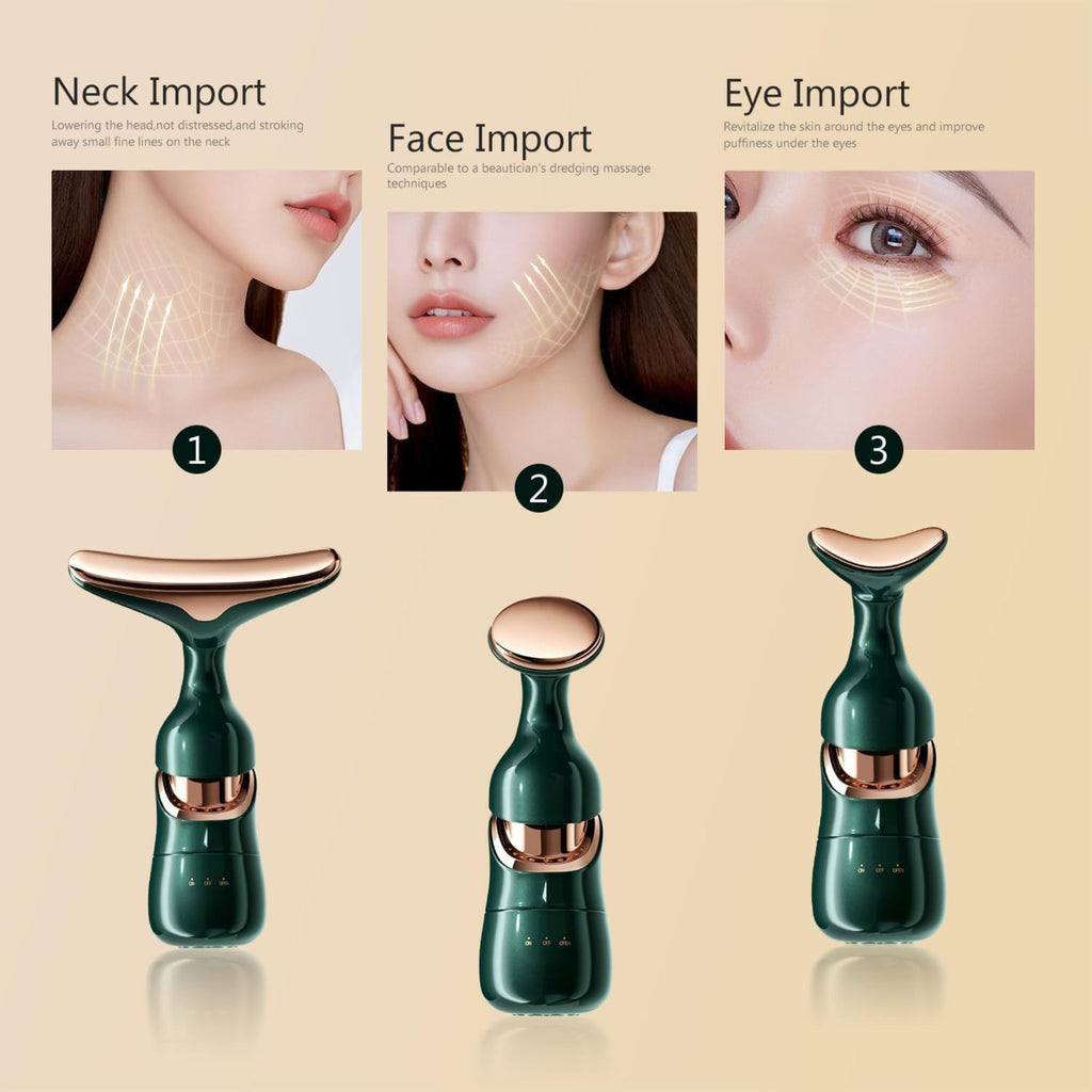 3 in 1 Anti Wrinkles Face Neck Eyes Massager,Vibration Facial Massager for Skin Care