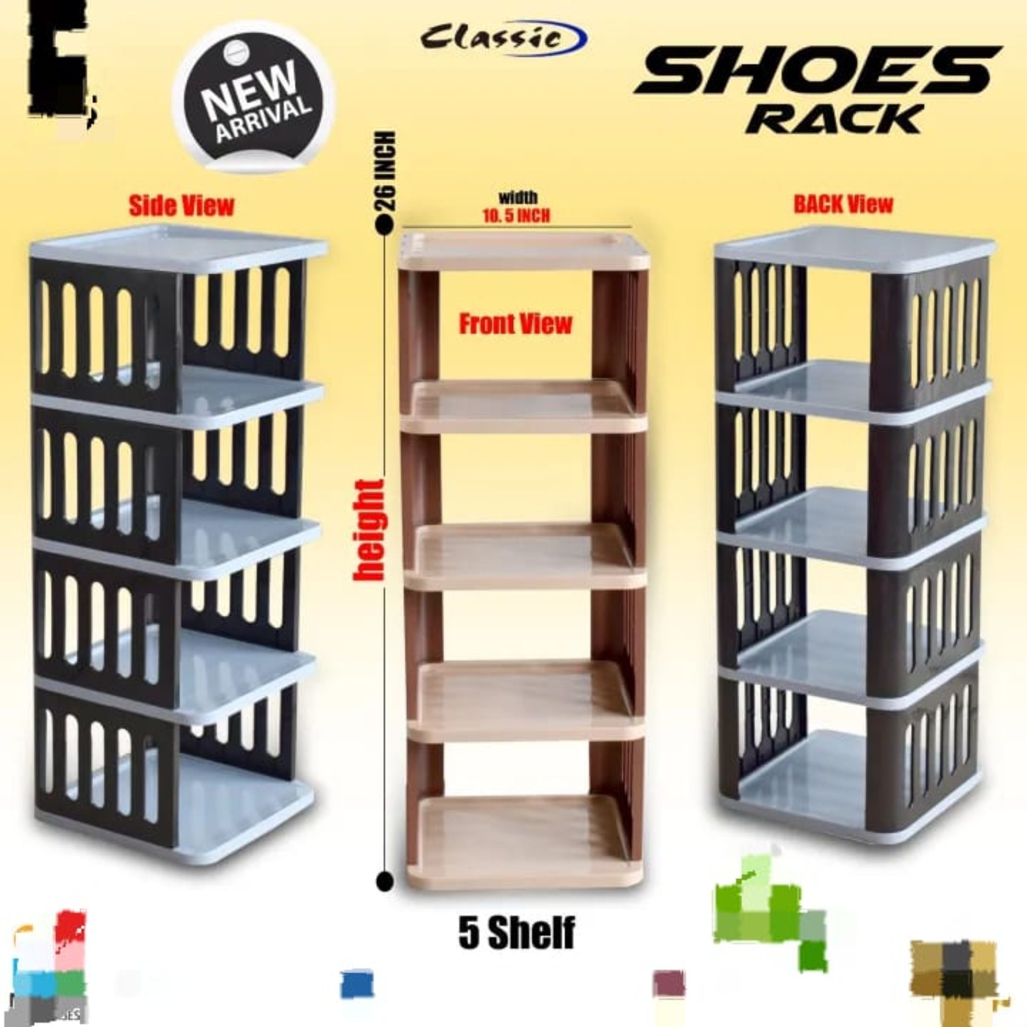 5-Layers Shoe & Sandal Rack – Multi-Layer Storage Organizer for Home