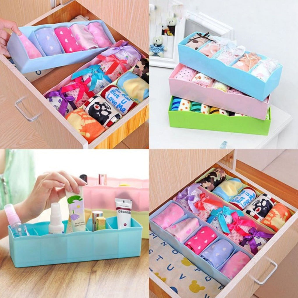 5 Cells Plastic Storage Box Drawer Cosmetic Divider Tidy Organizer