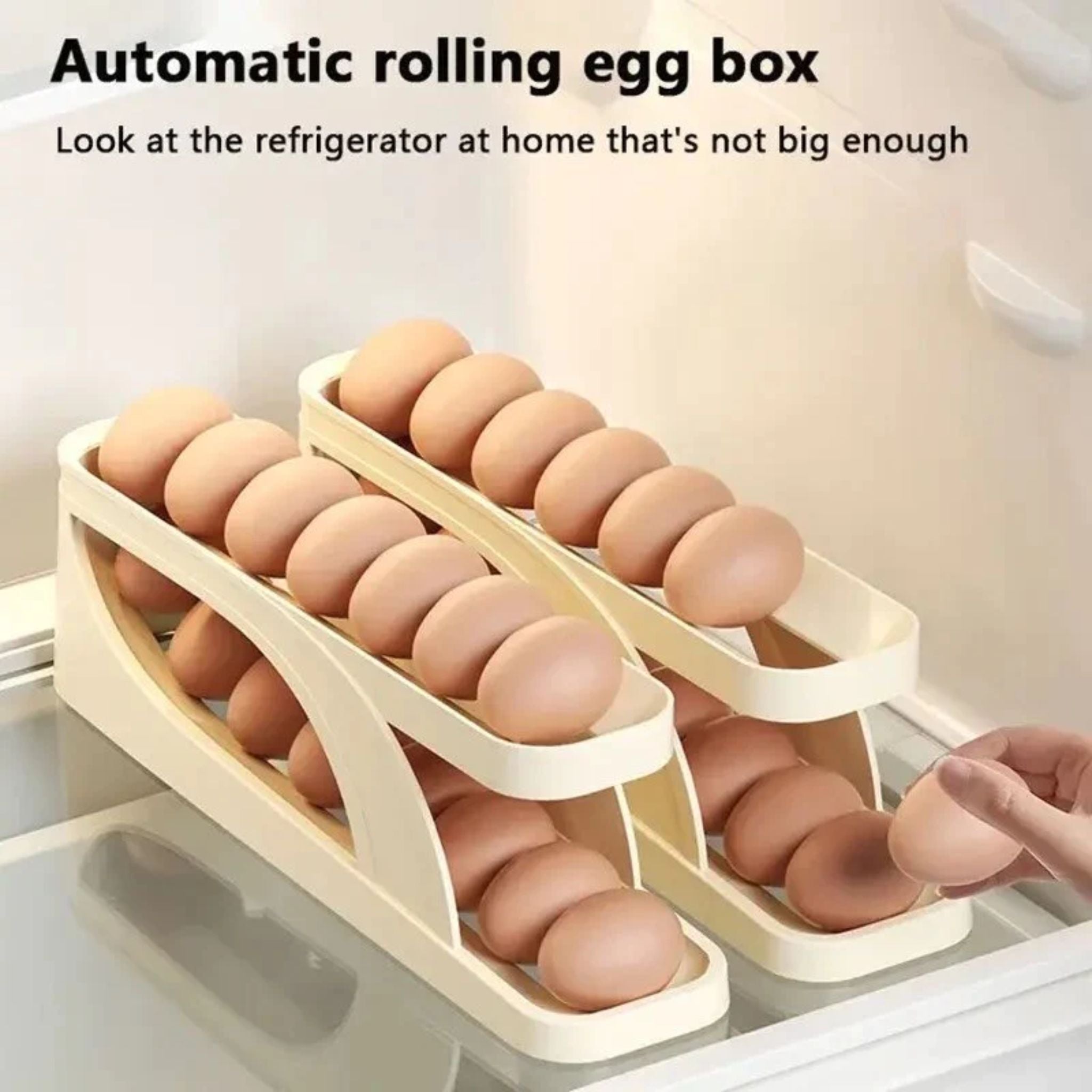 Automatic Scrolling Egg Rack, Double Layer Egg Dispenser