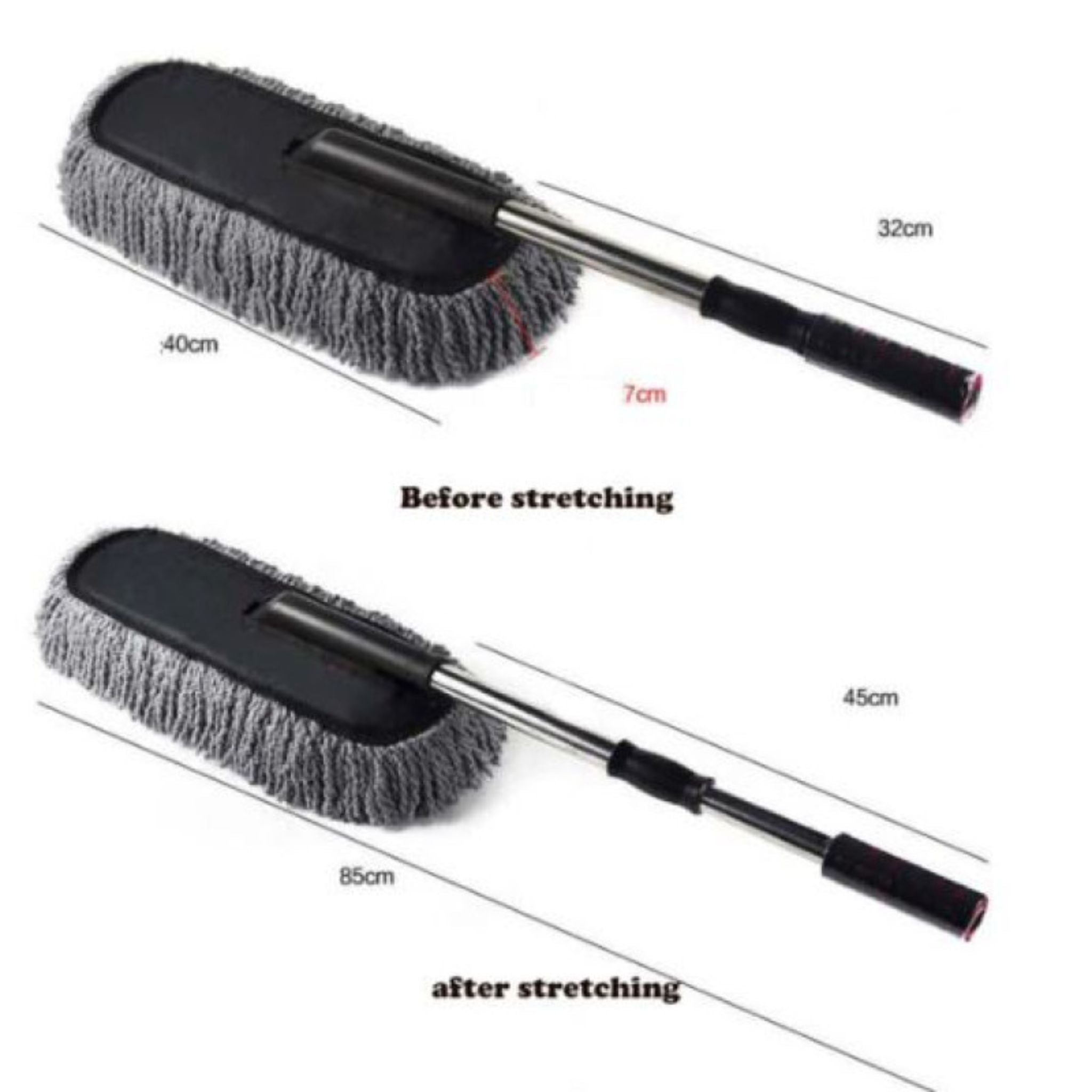 Car Duster Brush – Multipurpose Car Wash Brush Non-Scratchable Microfiber with Long Extendable Handle to Remove Dust from Exterior Interior of Car