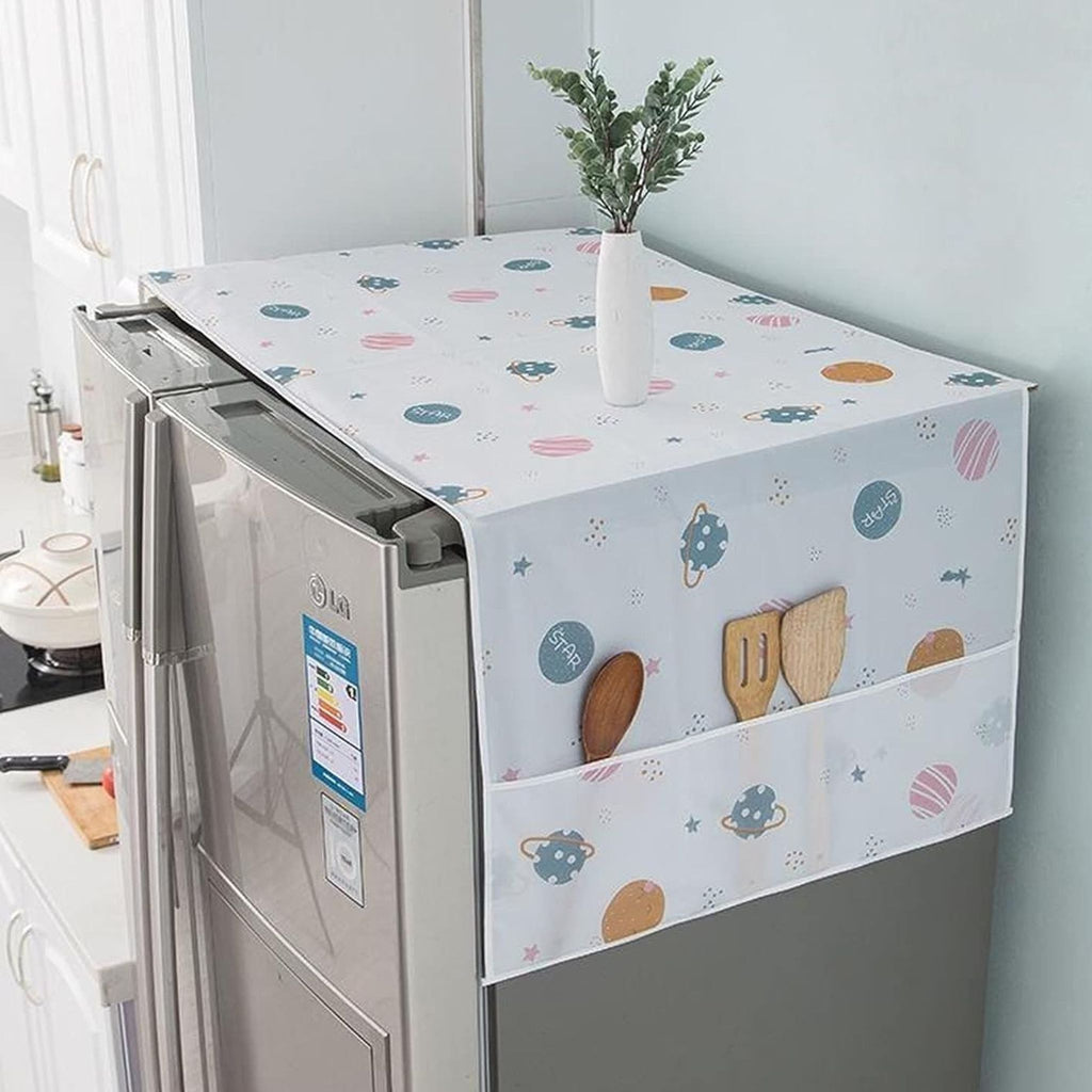 Dust Proof Fridge Cover with 6 Pockets