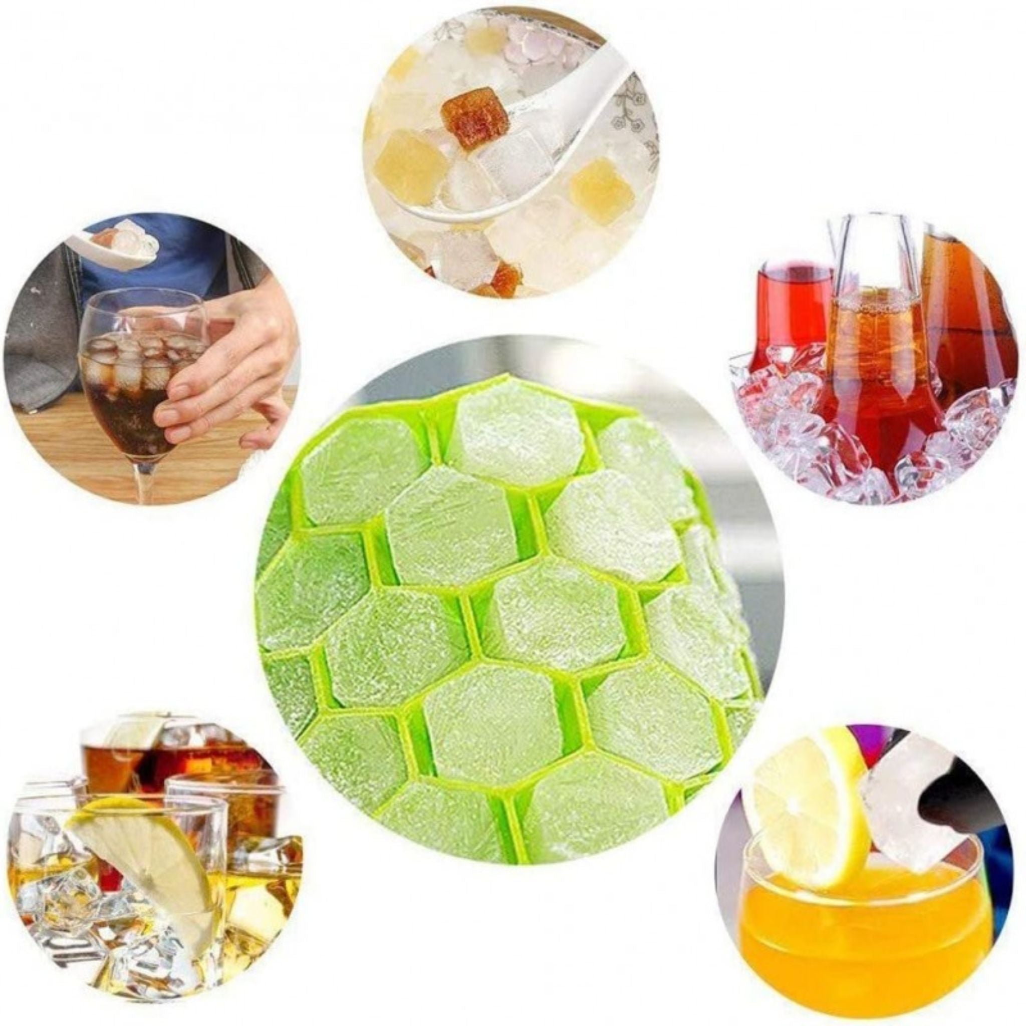 Honeycomb Ice Tray With Lid (37 Cubes)