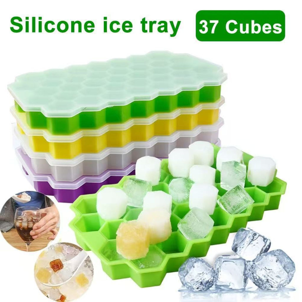 Honeycomb Ice Tray With Lid (37 Cubes)