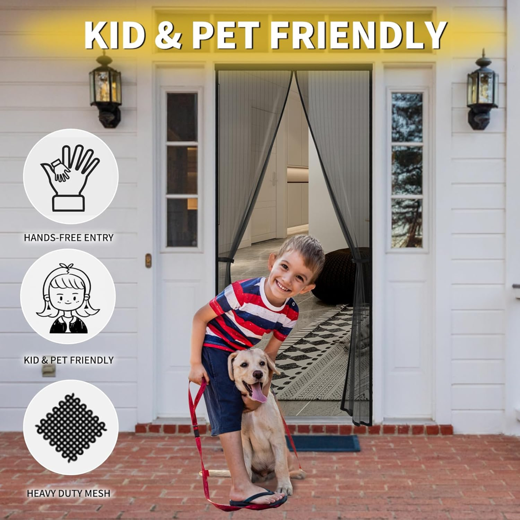 Magnetic Magic Mesh screen Door Curtain anti Mosquito and flies -