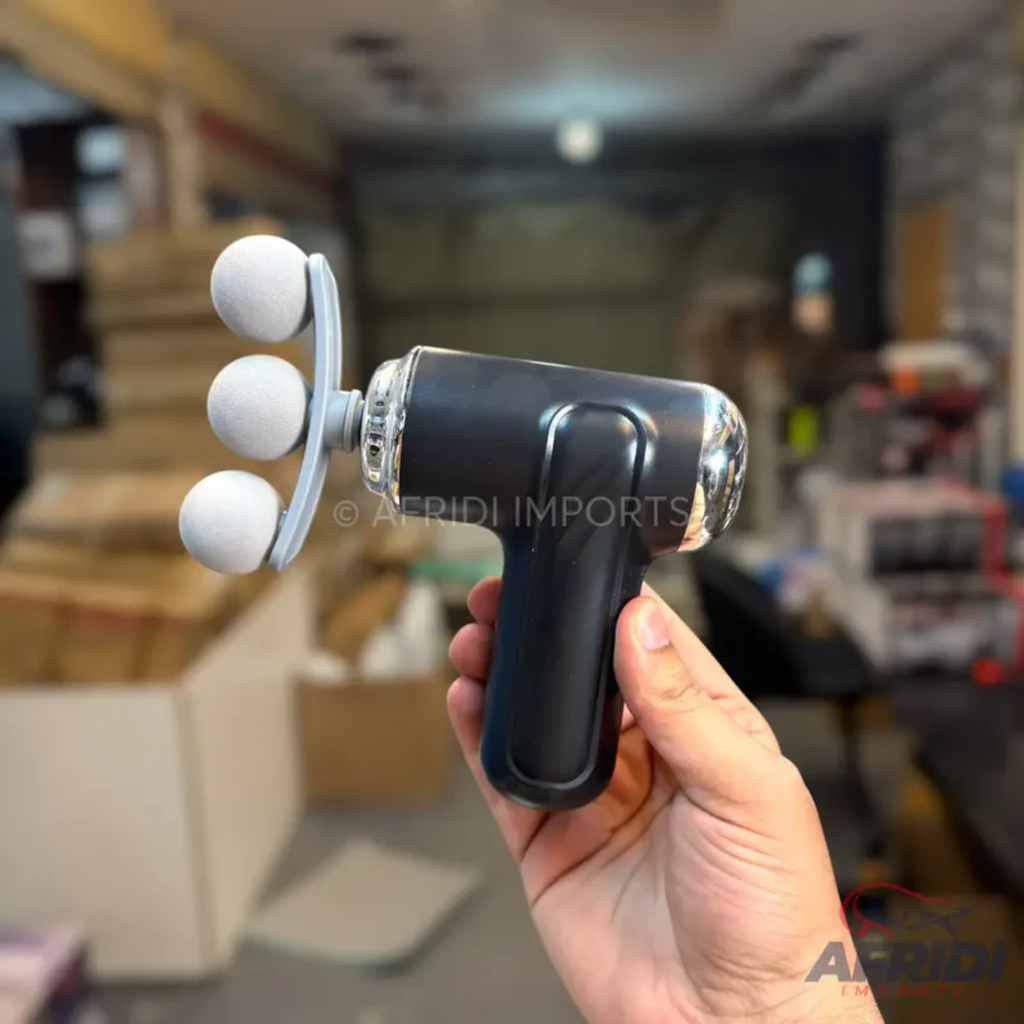 Three Headed Fascial Gun Massager  6 Speed Deep Tissue Muscle Massage Gun