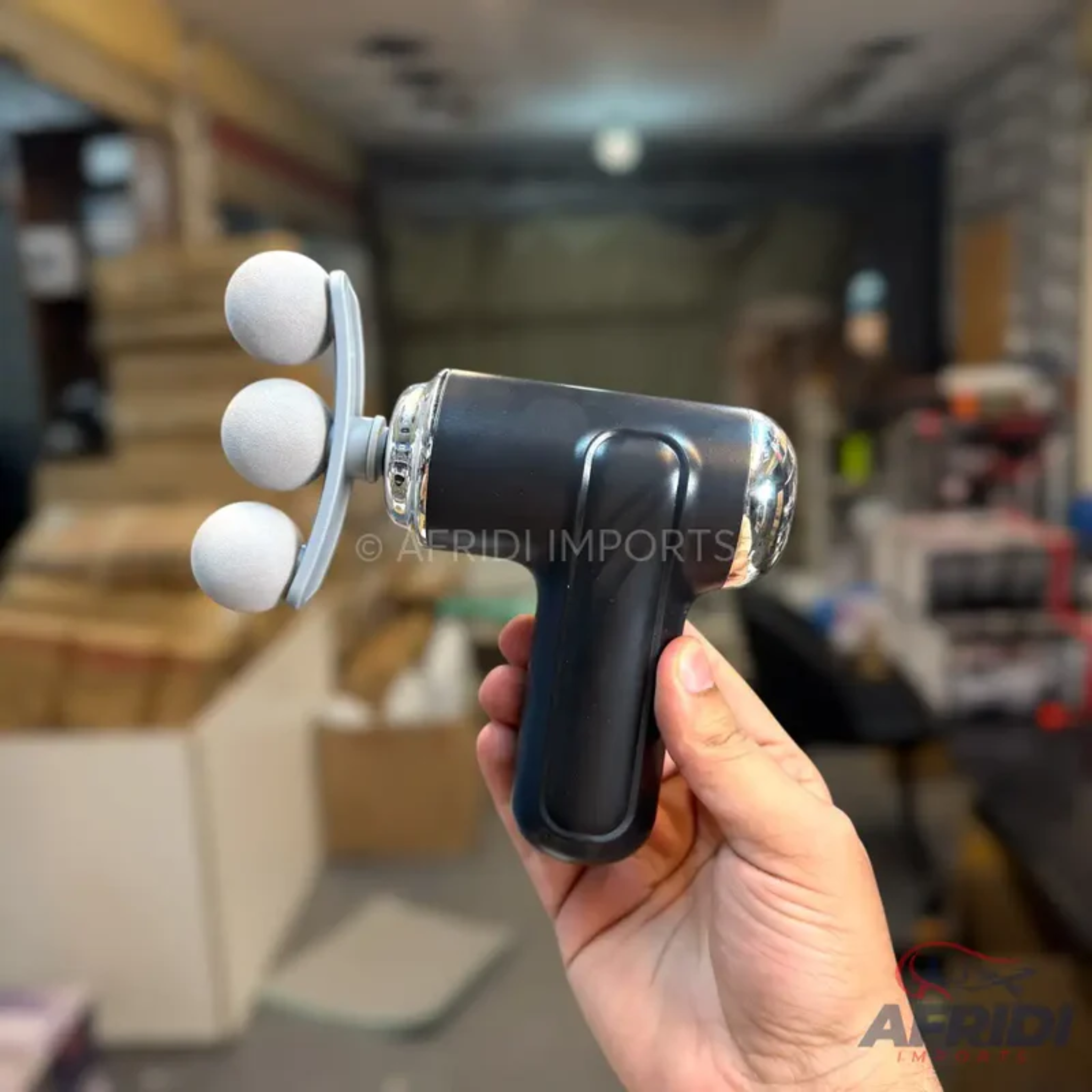 Three Headed Fascial Gun Massager  6 Speed Deep Tissue Muscle Massage Gun