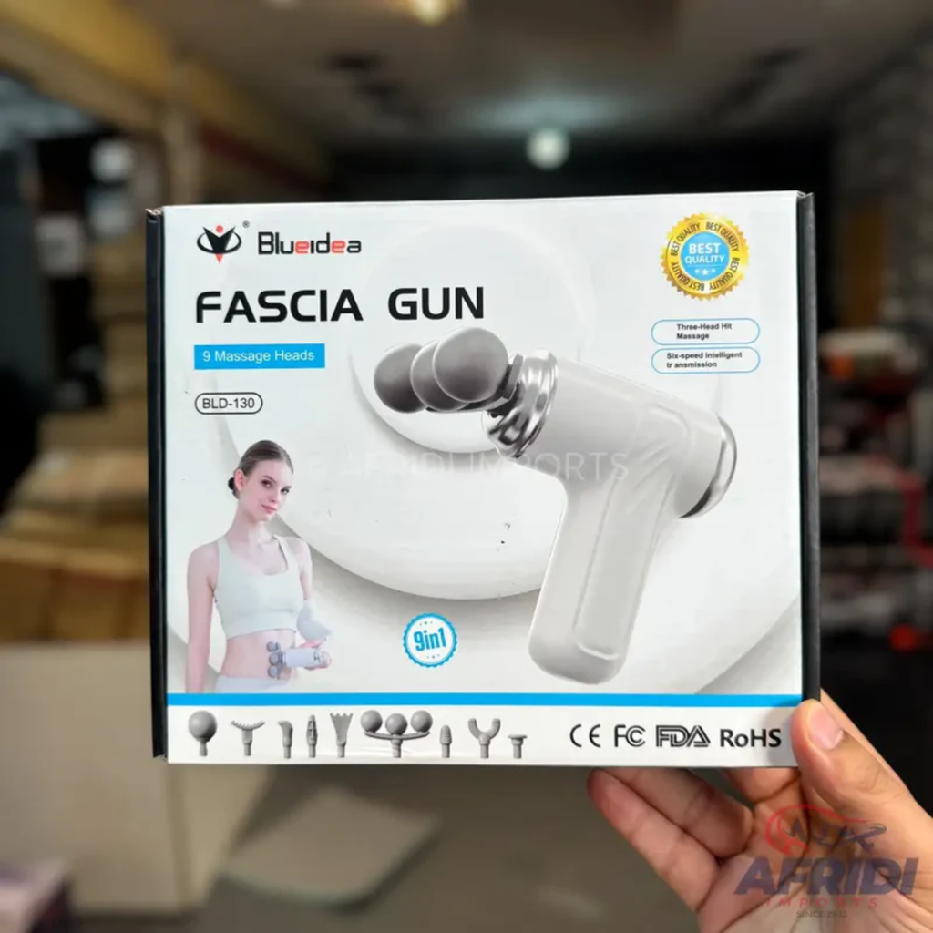 Three Headed Fascial Gun Massager  6 Speed Deep Tissue Muscle Massage Gun
