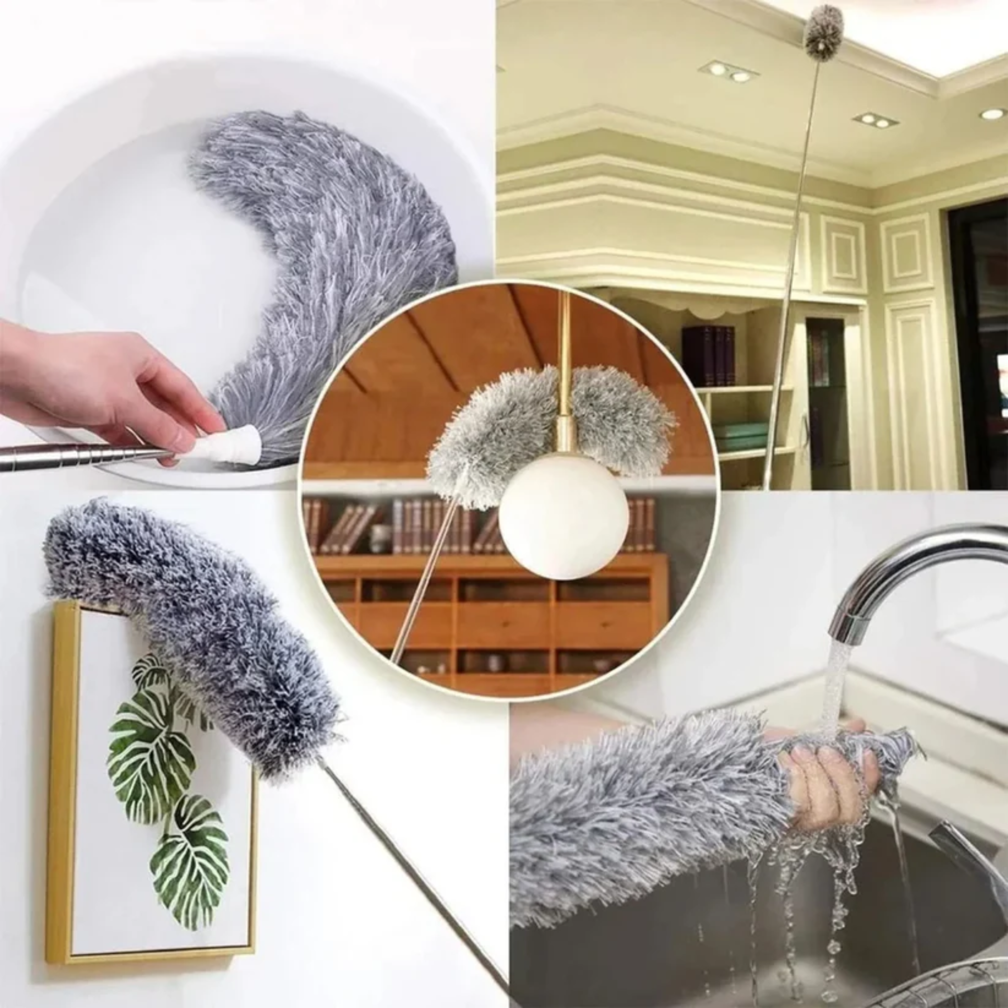 Extendable Microfiber Duster Feather Duster With Extra Long Pole
