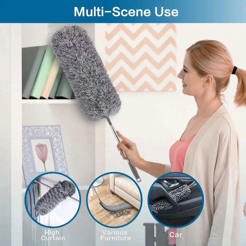 Extendable Microfiber Duster Feather Duster With Extra Long Pole