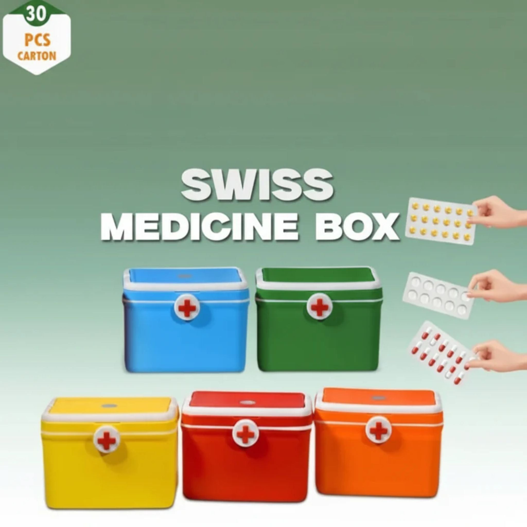 Multipurpose First Aid Box & Medicine Organizer - Swiss Medical box