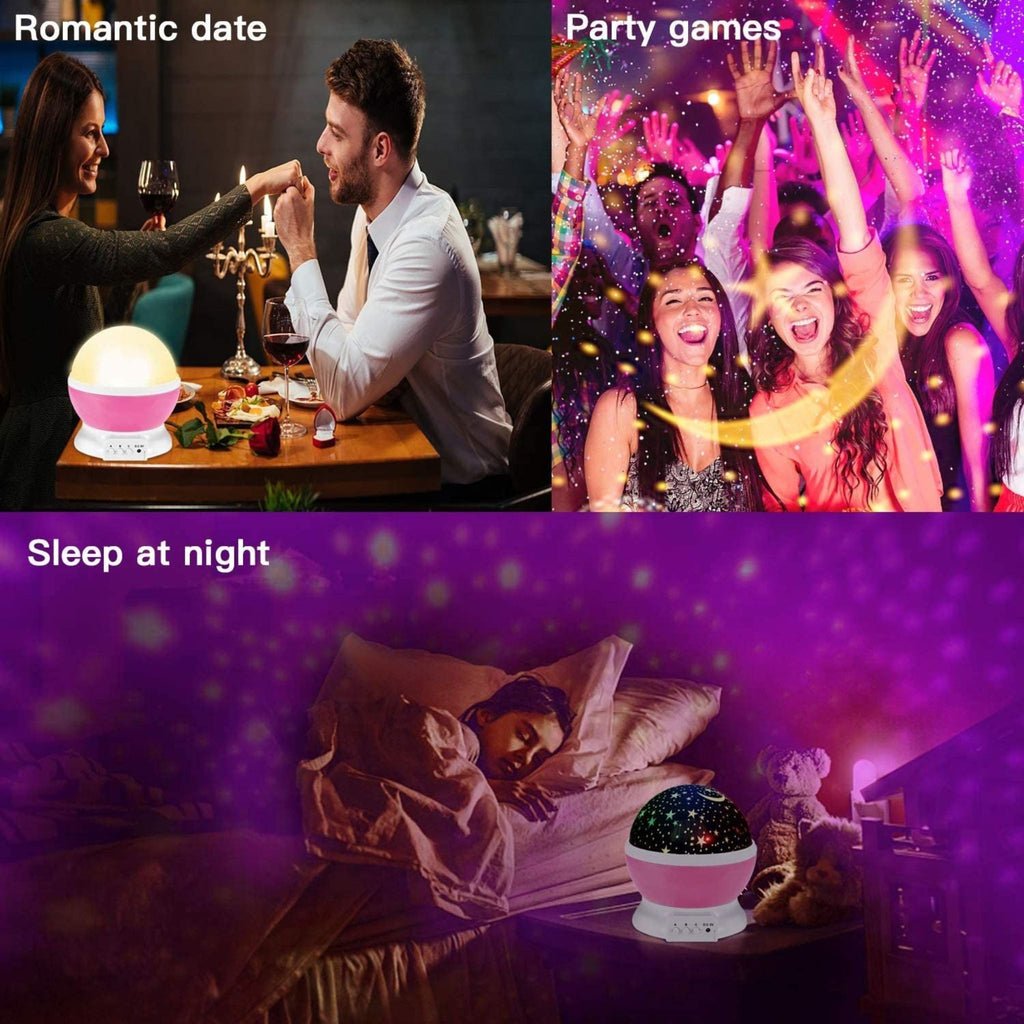 Night Light Star Lamp, Starry Sky Projector, Baby Light 360° Rotation, LED Star Light Lamp, Table Night Lamp, Gift for Babies and Children