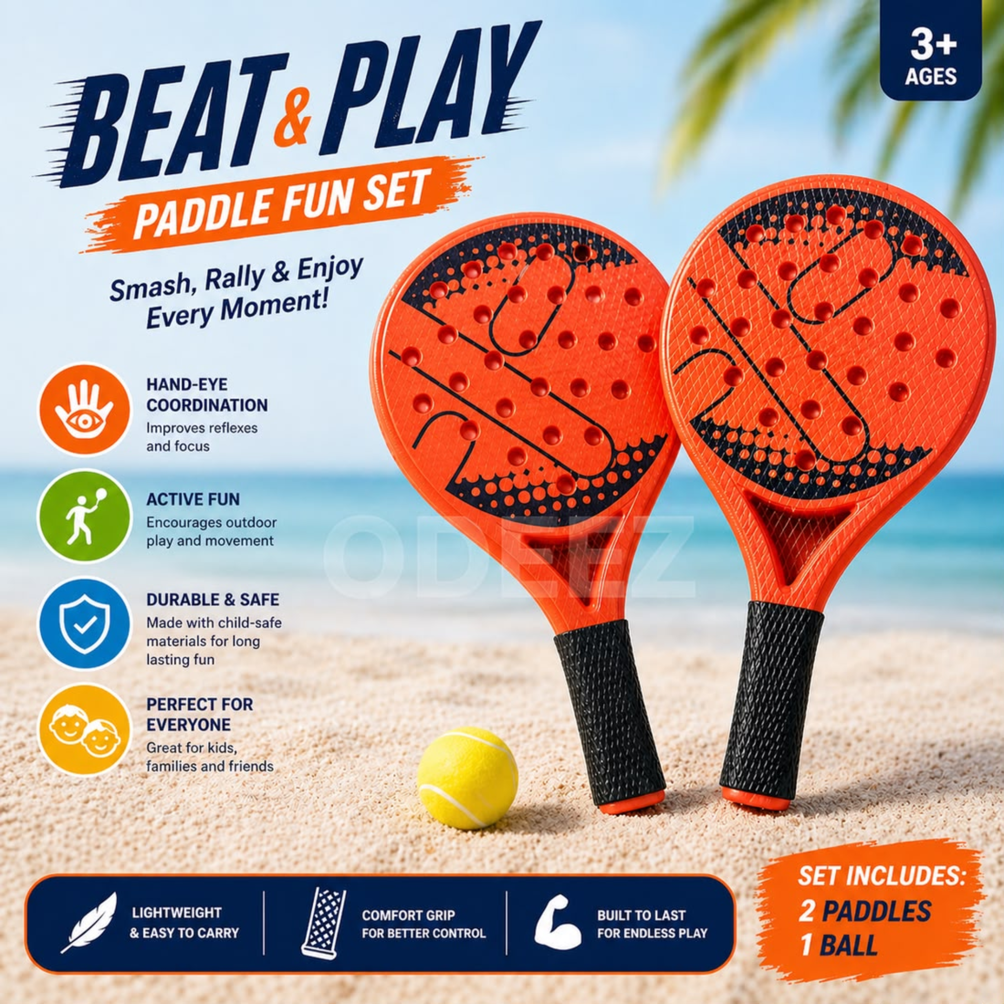 PLAYSPOT PADEL RACKETS 4 PCS SET