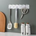 Self Adhesive Wall Hook Rack – 6 Hooks Modern Stripe Design – No Drill Multipurpose