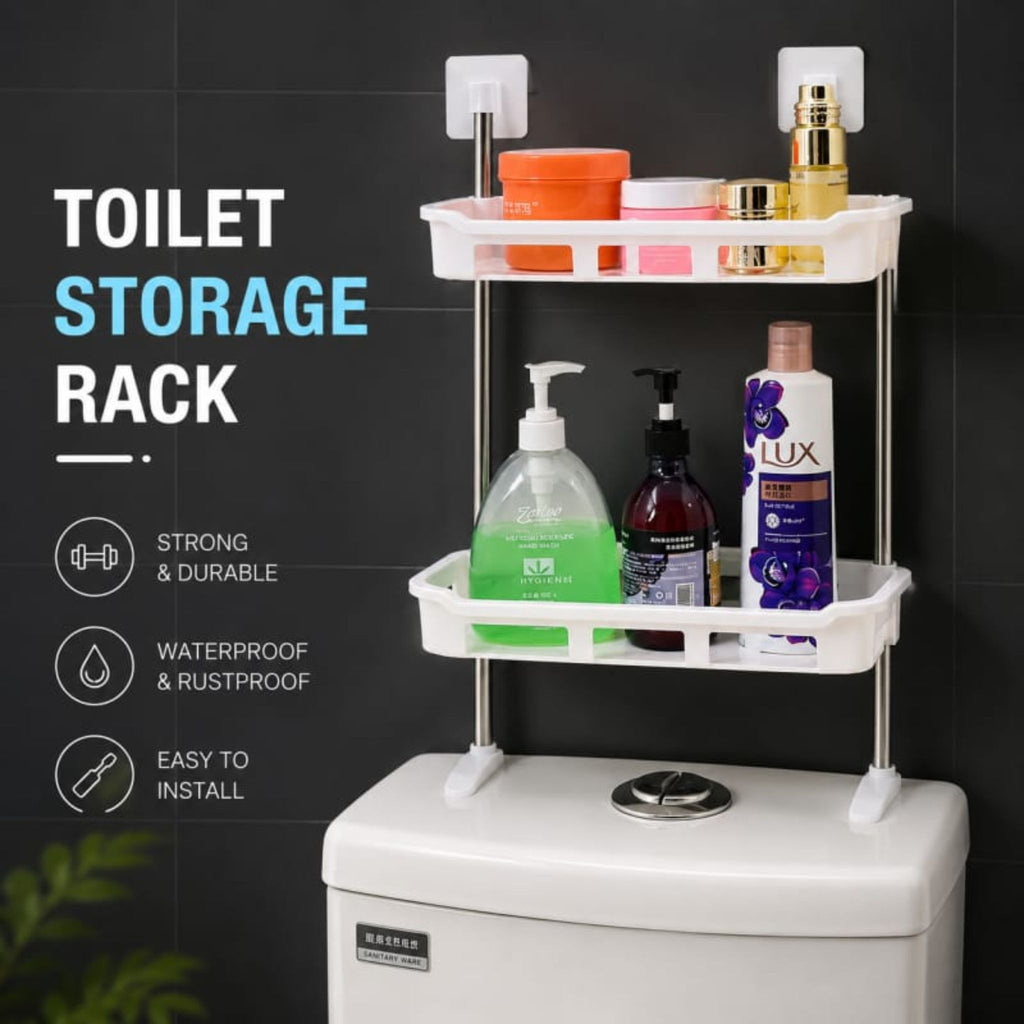 Toilet Rack Storage 2 Tier Multifunctional Shelves, Bathroom Shelf, Organizer