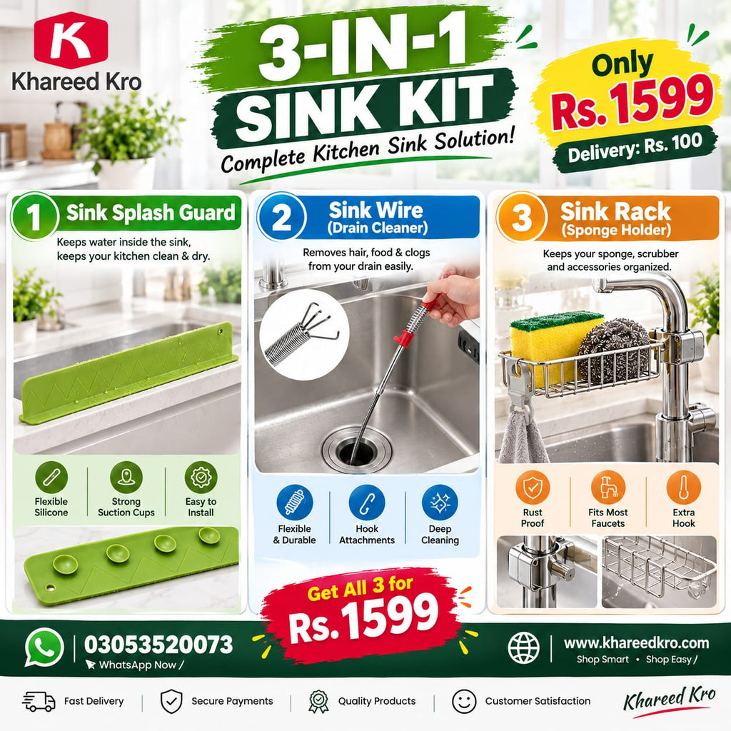 3-Piece Kitchen Sink Cleaning & Storage Bundle.