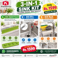 3-Piece Kitchen Sink Cleaning & Storage Bundle.